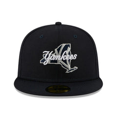 New York Yankees New Era LOCAL Fitted 59Fifty MLB Hat - Navy