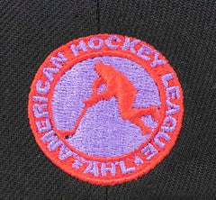 SAN ANTONIO RAMPAGE (BLACK/PURPLE) NEW ERA 59FIFTY FITTED (RED BOTTOM) (AIR JORDAN 4 RETR0 RAPTORS)