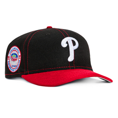 New Era 9Fifty Retro Crown Philadelphia Phillies Veterans Stadium Patch Snapback Hat - Black, Red