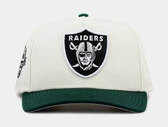 Las Vegas Raiders 50 950AF Snapback Mens Hat (Beige/Green)