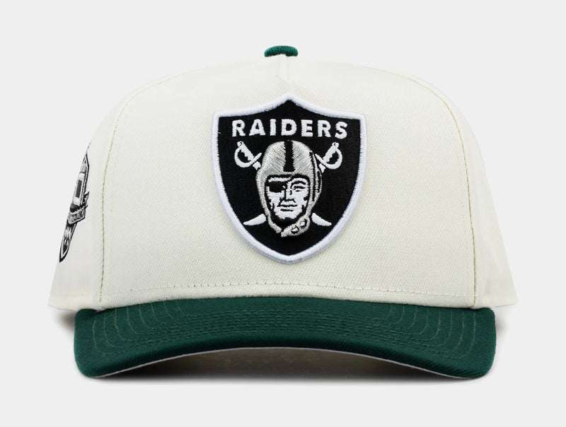 Las Vegas Raiders 50 950AF Snapback Mens Hat (Beige/Green)