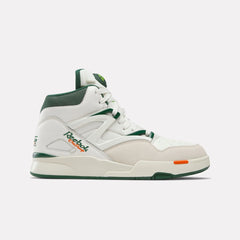 Reebok Pump Omni Zone II Retro Basketball Shoes - Chalk / Dark Green / Paper White