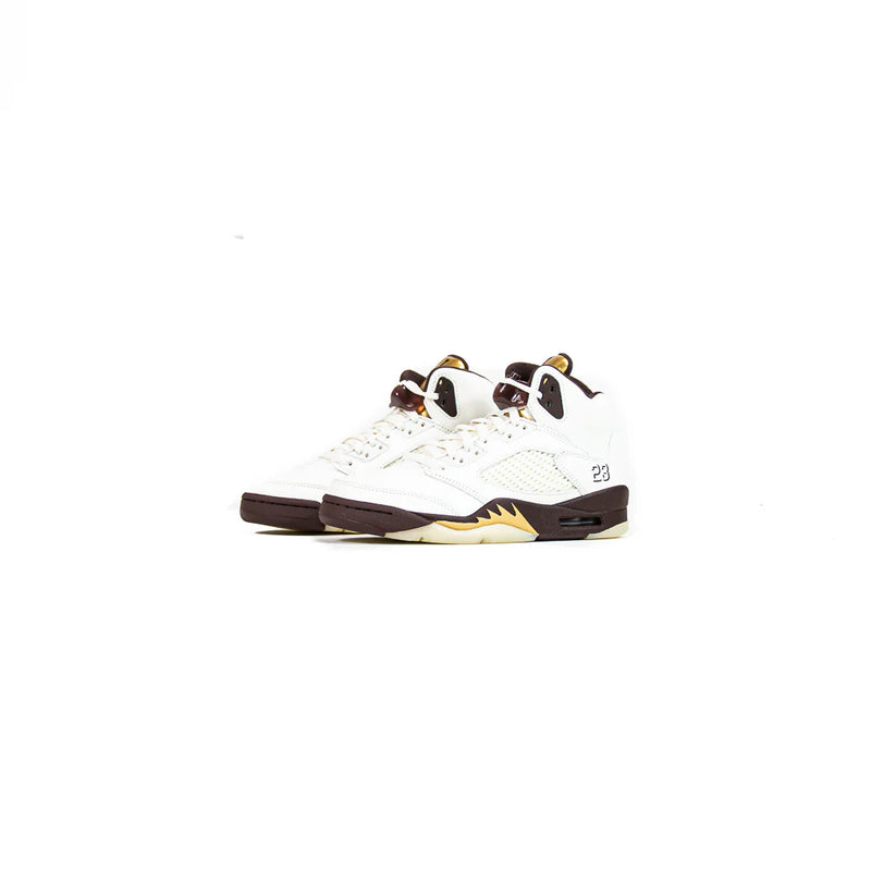 WMNS Nike Air Jordan 5 Retro Earth Metallic Gold Sail White Black DD9336-200 Sneaker Shoe Trainer