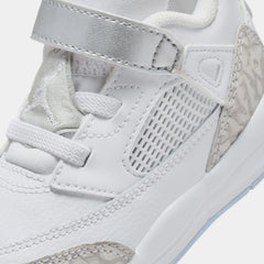 Spizike Low Infant Toddler Lifestyle Shoes (White/Neutral Grey/Metallic Silver)