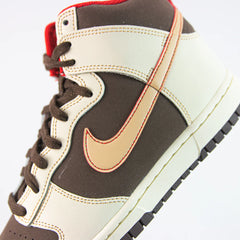 Nike Dunk Hi Retro SE Baroque Brown Sesame White Beige Red FB8892-200 Sneaker Shoe Trainer