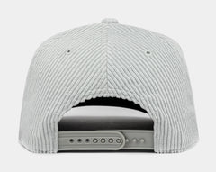 Las Vegas Raiders Corduroy Snapback Mens Hat (Grey/White/Black)