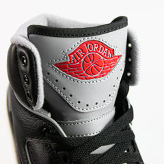 Kids Nike Air Jordan 2 Retro GS Black Cement Grey Fire Red White Sneaker Shoe Trainer