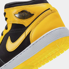 Air Jordan 1 Mid Grade School Lifestyle Shoes ( Black/White/Varsity Maize)