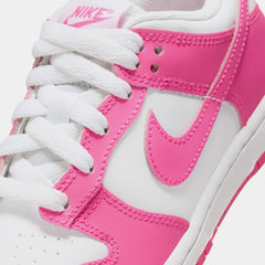 Dunk Low Preschool Lifestyle Shoes (White/Laser Fuchsia)