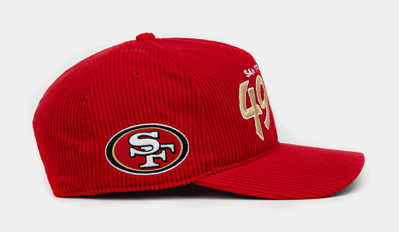 San Francisco 49Ers Corduroy Snapback Mens Hat (Red/White)
