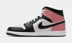 Air Jordan 1 Mid Mens Lifestyle Shoes (White/Rust Pink/Black)