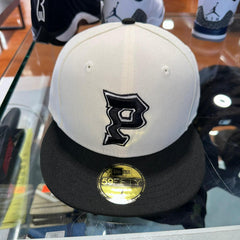 New Era Bone P Glow in the Dark White Black 59Fifty 5950 Patch Fitted Cap Hat