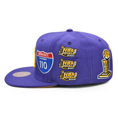 Los Angeles Lakers Mitchell & Ness NBA CHAMP PATCH up Snapback - Purple