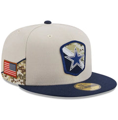 Dallas Cowboys New Era 2023 Salute to Service 59FIFTY Fitted Hat - Stone/Navy