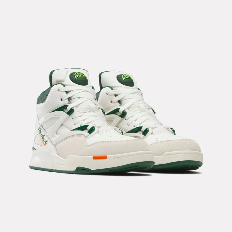 Reebok Pump Omni Zone II Retro Basketball Shoes - Chalk / Dark Green / Paper White