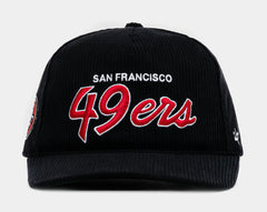 San Francisco 49Ers Corduroy Snapback Mens Hat (Black/Red)