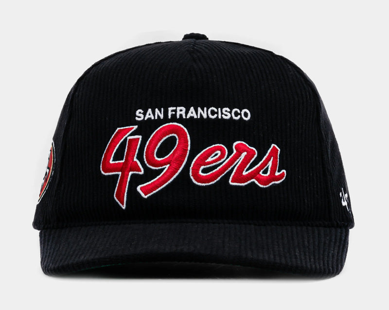 San Francisco 49Ers Corduroy Snapback Mens Hat (Black/Red)
