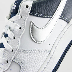 Kids Nike Air Force 1 LV8 GS White Metallic Silver Blue Black Sneaker Shoe Trainer