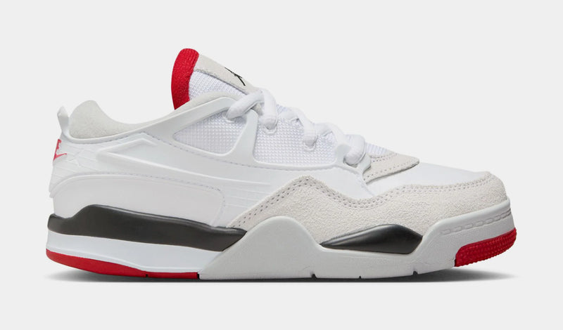 Air Jordan 4 RM Preschool Basketball Shoes (White/Black/Neutral Grey/Varsity Red)