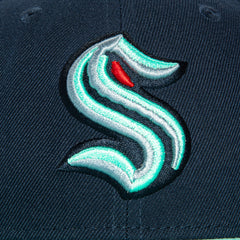 New Era 59Fifty Seattle Kraken Patch Hat - Navy, Mint
