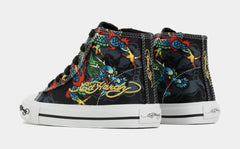 Dragon Tattoo High Top Preschool Lifestyle Shoes (Black/White)