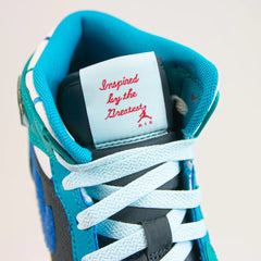 Kids Nike Air Jordan 1 Mid SS GS Anthracite Glacier Blue Teal Green White Black Sneaker Shoe Trainer