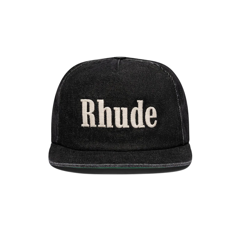 RHUDE DENIM LOGO HAT - BLACK