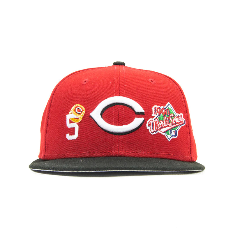 Cincinnati Reds 5X Champs Fitted Cap (Red/Black)