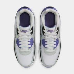 Air Max 90 Grade School Lifestyle Shoes (White/Dusty Amethyst/Photon Dust/Light Smoke Grey)