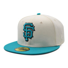 San Francisco Giants 50Th Anniversary Exclusive New Era 59Fifty Fitted Hat – Chrome/Teal/Chocolate UV