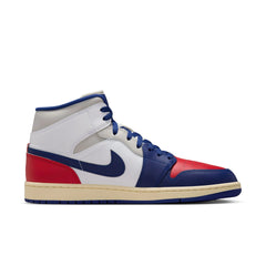 Air Jordan 1 Mid (White/Deep Royal Blue)