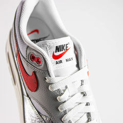 Nike Air Max 1 PRM White Chile Red Grey Silver Black HF7746-100 Sneaker Shoe Trainer