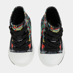 Dragon Tattoo High Top Infant Toddler Lifesyle Shoes (Black/White)