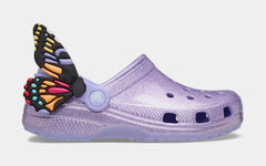 Classic Clog I Am Butterfly Infant Toddler Sandals (Purple/Black)