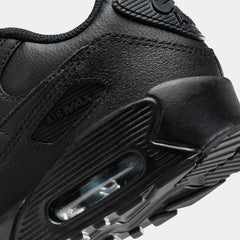 Air Max 90 Triple Black Grade School Running Shoes (Black/White) 