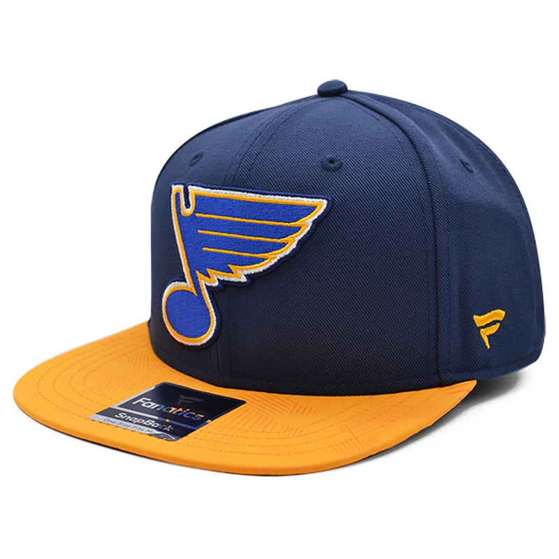 St.Louis Blues Fanatics NHL Visor Mark Snapback Adjustable Hat - Navy/Gold