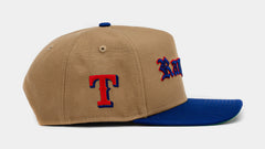 Texas Rangers Khaki 950AF Snapback Mens Hat (Khaki/Blue)