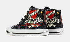 Kills Love Slowly High Top Preschool Lifestyle Shoes (Black/White)
