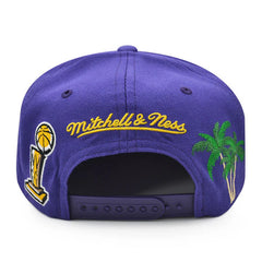 Los Angeles Lakers Mitchell & Ness NBA CHAMP PATCH up Snapback - Purple