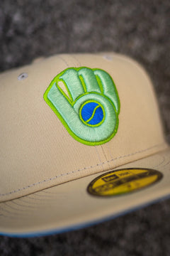 New Era Milwaukee Brewers County Stadium Sky UV (VEGAS GOLD)