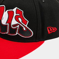 Shoe Palace X New Era NBA 90S Graffiti Exclusive Chicago Bulls 950AF Snapback Mens Hat (Black/Red)