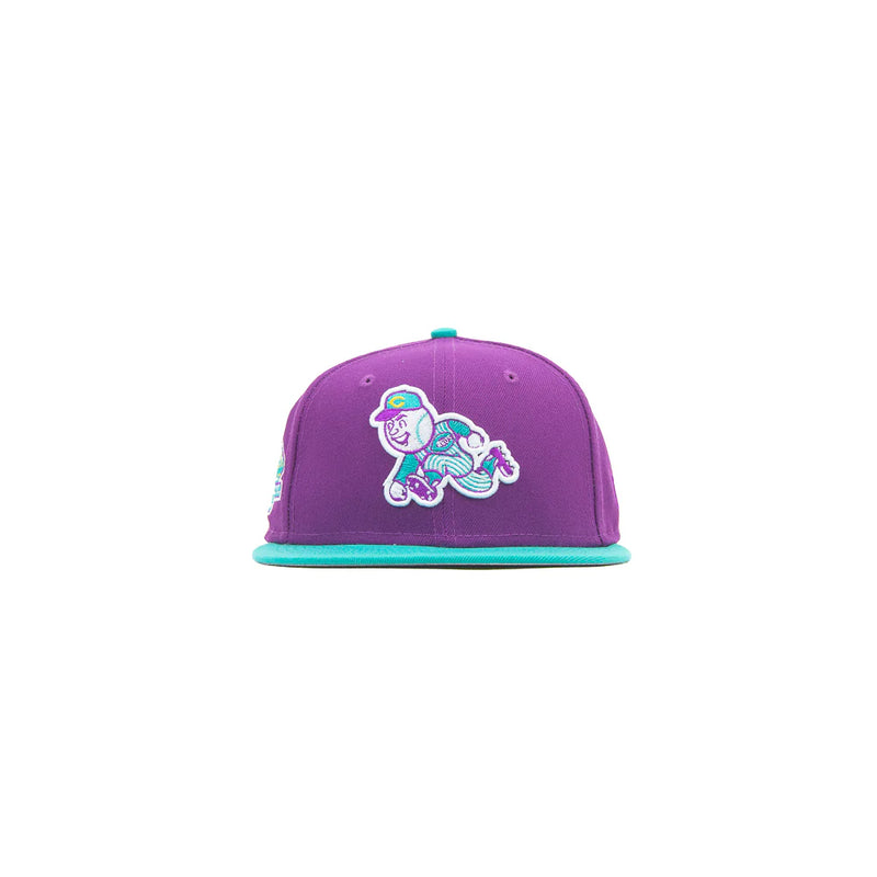 New Era Cincinnati Reds Mr. Redlegs Sparkling Grape Teal Green Purple White 59Fifty 5950 Patch Fitted Cap Hat