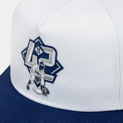 MLB Brooklyn Dodgers 42 Jackie Robinson 950AF Snapback Mens Hat (White/Blue)