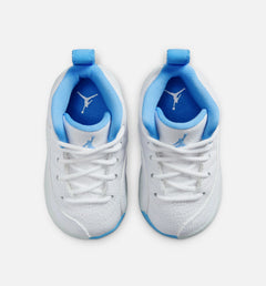 Air Jordan 12 Retro White and University Blue Infant Toddler Lifestyle Shoe - White/University Blue/Metallic Silver