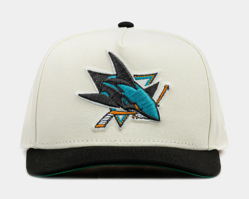 San Jose Sharks 950AF Snapback Mens Hat (Beige/Blue)