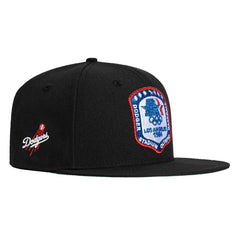 New Era 59Fifty Los Angeles Dodgers Logo Patch 1984 Olympic Stadium Hat - Black