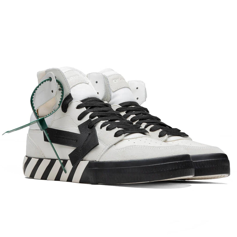 High Top Vulcanized Leather - White/Black