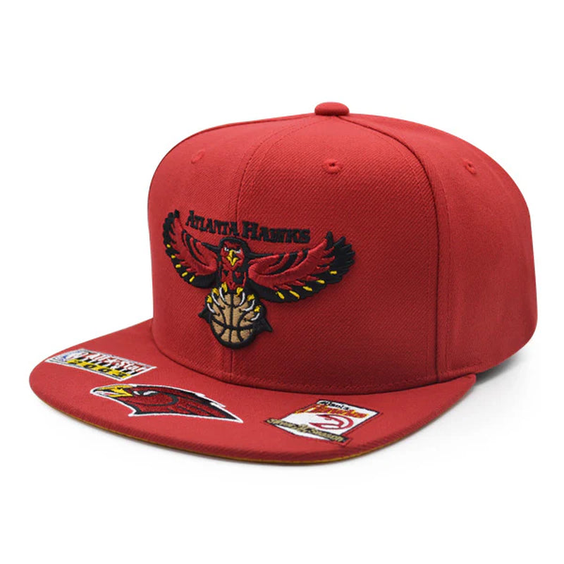 Atlanta Hawks Mitchell & Ness NBA FRONT LOADED Snapback Hat- Red/Black