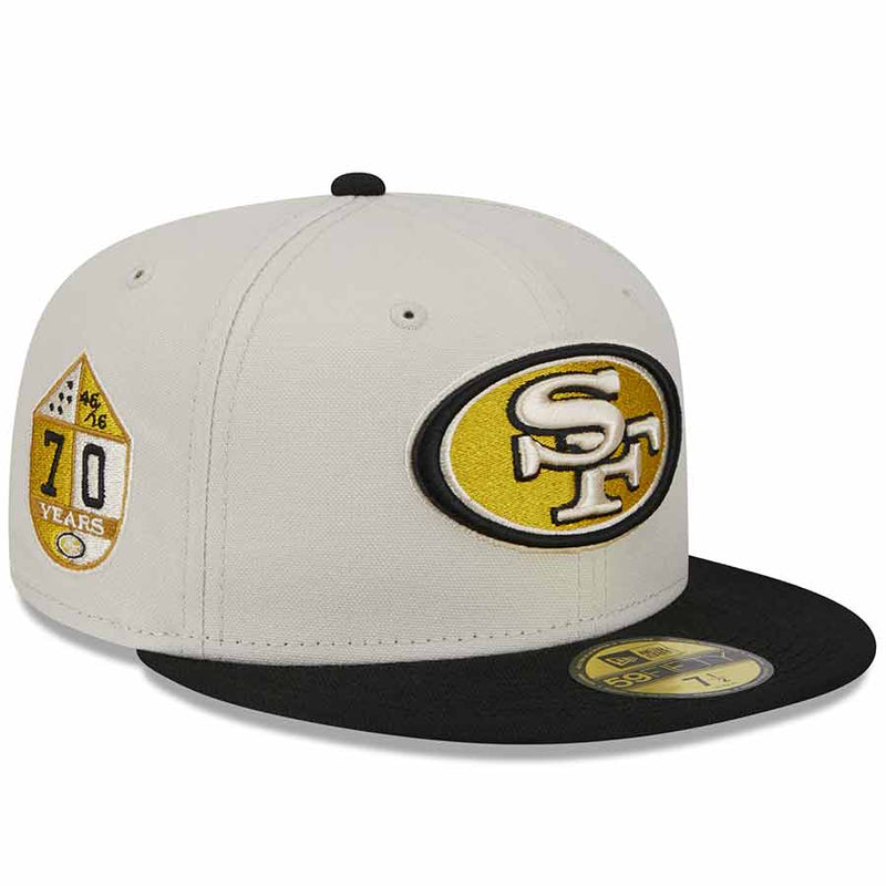 New Era San Francisco 49ers Beige Yellow White Black 59Fifty 5950 Patch Fitted
