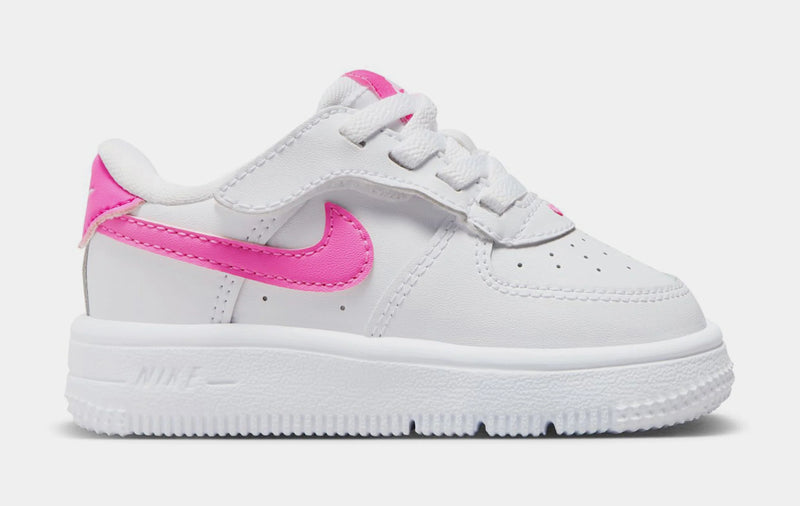 Force 1 Low Easyon Infant Toddler Lifestyle Shoes (White/Laser Fuchsia)
